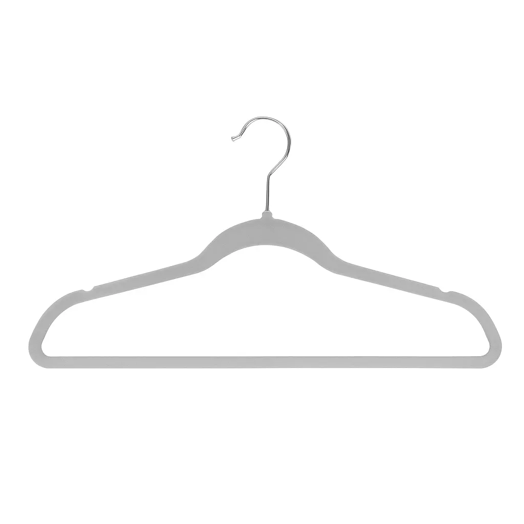 Gancho de Ropa Terciopelo Gris