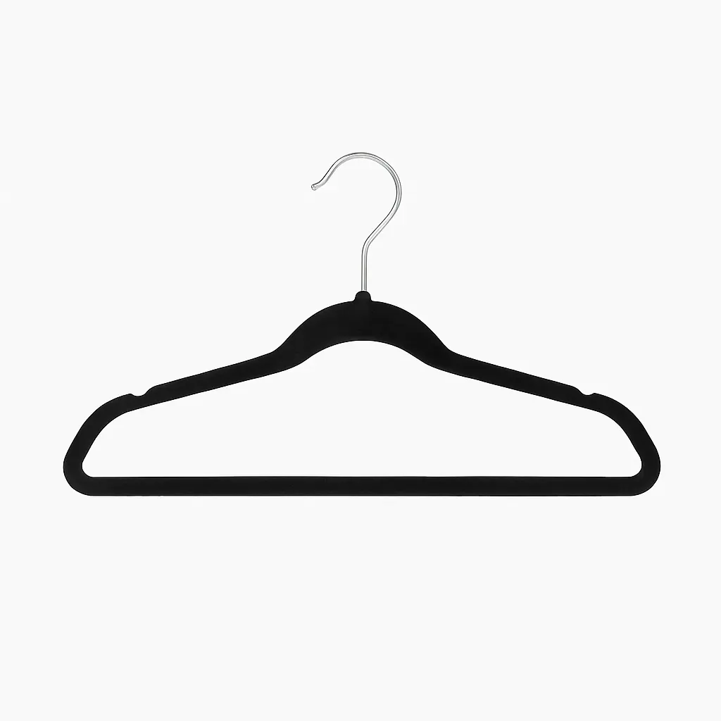 Gancho de Ropa Terciopelo Kids Negro