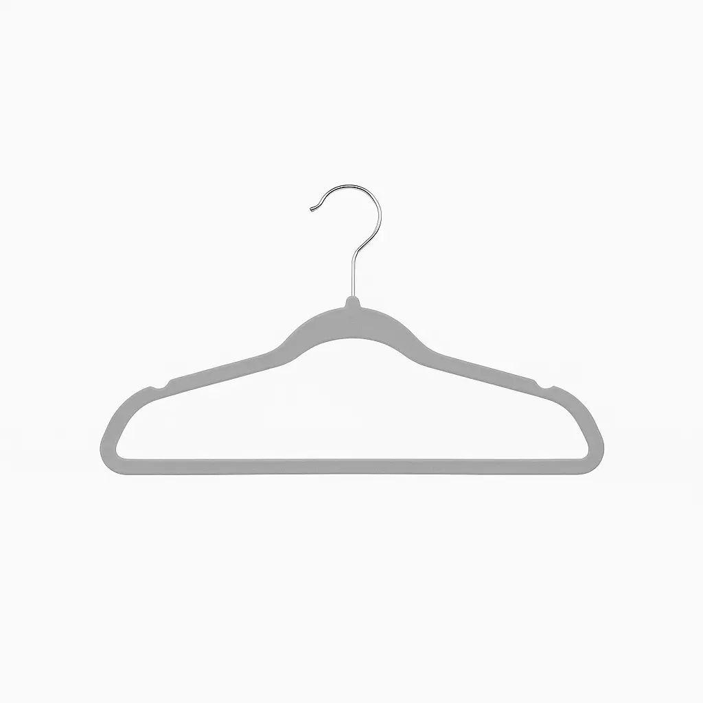 Gancho de Ropa Terciopelo Kids Gris