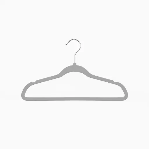 [GAN-T-KIDS-GRY] Gancho de Ropa Terciopelo Kids Gris
